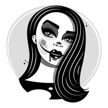 Dia de los muertos, Day of the dead, Mexican holiday, festival. Poster, banner and card with make up of sugar skull, woman with flower crown. Halloween concept vector