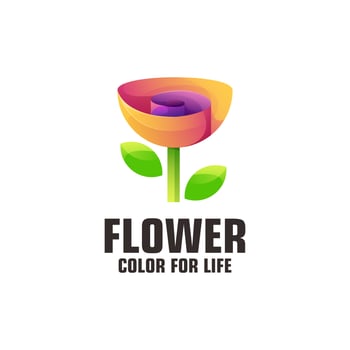 flower logo colorful vector
