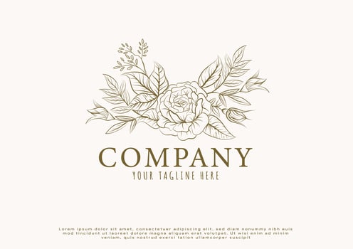 logo template monochrome floral , feminine and luxury vector