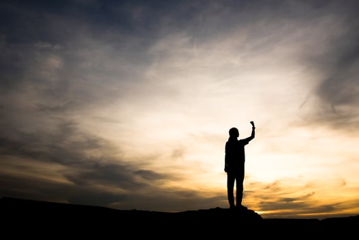 Silhouette of people happy time photo