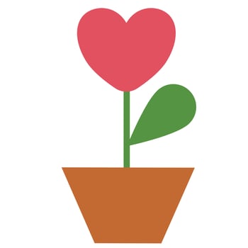 Heart flower pot vector