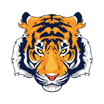 tiger face illustration vector