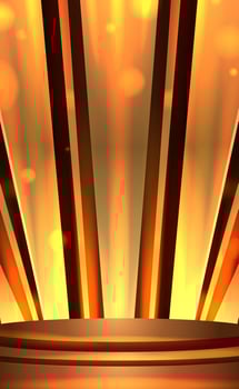 golden scene background with podium pedestal for award winning celebration ceremony vector