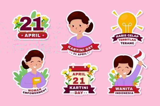 Kartini Day Sticker Pack vector