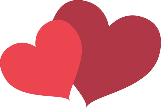 Overlap Heart Filled Icon Vector