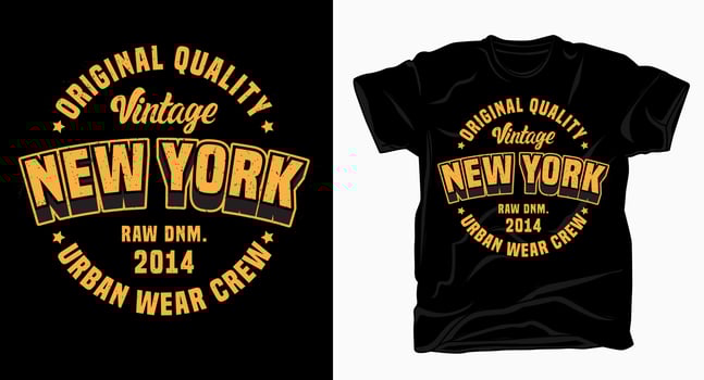 Vintage new york lettering design for t shirt vector