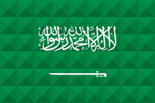 Artistic flag of Saudi Arabia with geometric wave concept art design. vector