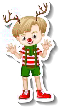 A boy in Christmas costumes vector
