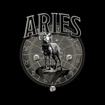 Astrology zodiac Aries horoscope symbol in circle vector