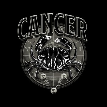 Astrology zodiac Cancer horoscope symbol in circle vector