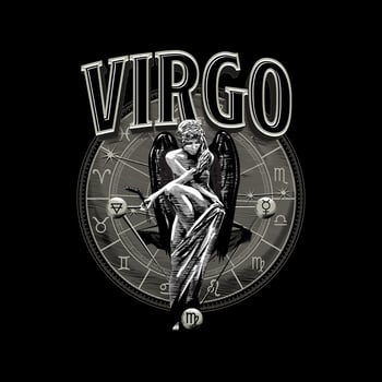 Astrological vector - Hand drawn romantic beautiful line art of zodiac virgo. Illustration isolated. Ethnic design, mystic horoscope symbol for your use. Ideal for tattoo art, astrology