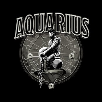 Astrology zodiac Aquarius horoscope symbol in circle. Acuario vector
