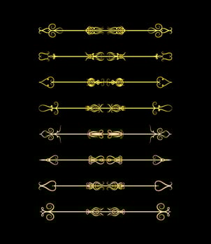 Gold Borders Elements Set Collection, ornament Vector