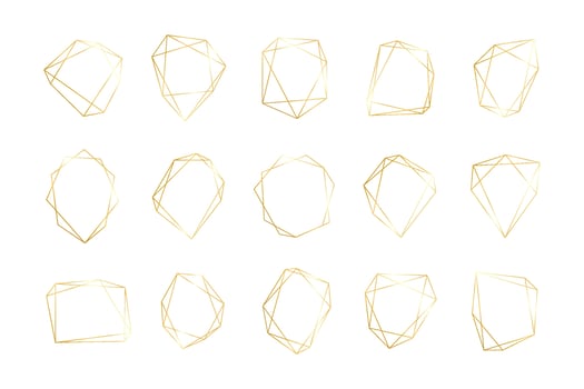 golden geometric frame Double golden lines that look luxurious. for decorating wedding cards vector