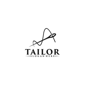 tailor logo template in white background vector