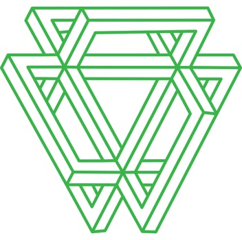 Illusion shapes. 3d geometry. Optical illusion figures. Sacred geometry logo. vector