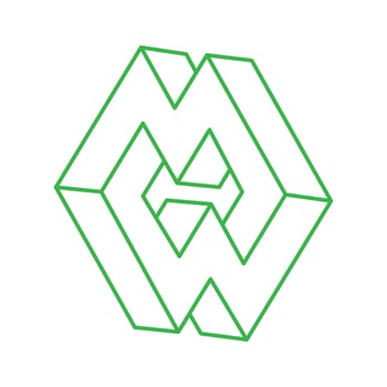 Illusion shapes. 3d geometry logo. Optical illusion figures. Sacred geometry objects. vector
