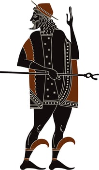 Centaur.Satyr.Mercury.Ancient greece.History.Culture.Black figure pottery design. vector
