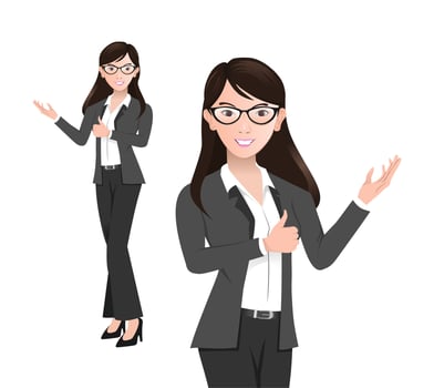 Business woman vector illustration on white background