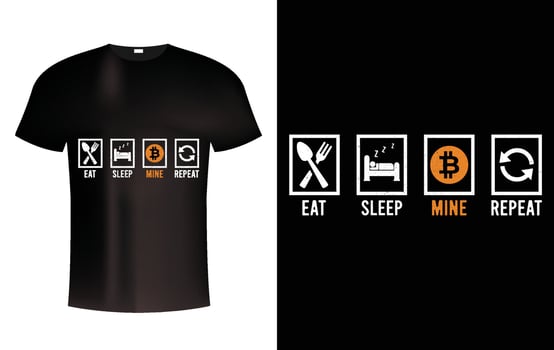 Bitcoin Eat sleep repeat t shirt design vector