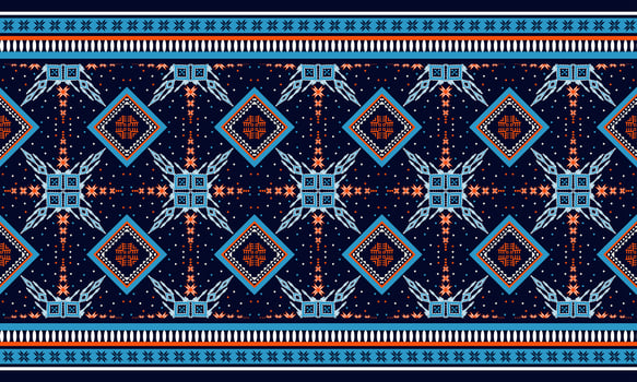 Geometric ethnic oriental seamless pattern traditional Design for background,carpet,wallpaper,clothing,wrapping,Batik,fabric,Vector illustration.embroidery style. vector