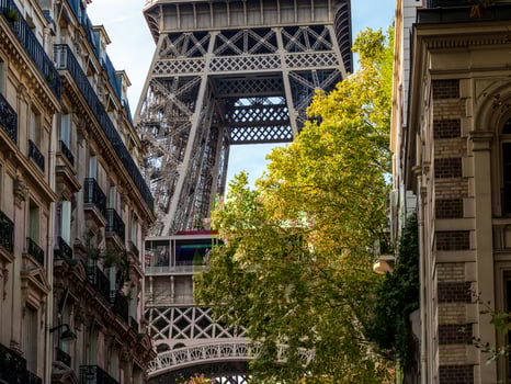 Eiffel Tower in Paris, sunny day, panorama. Landmark photo