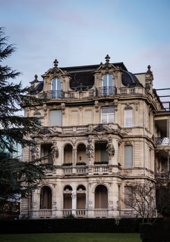 Majestic historical building at night, Baden-Baden photo