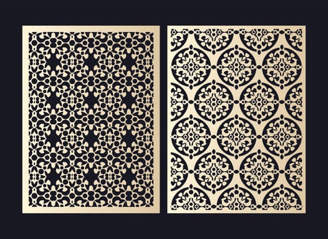 seamless die cut decorative pattern template vector