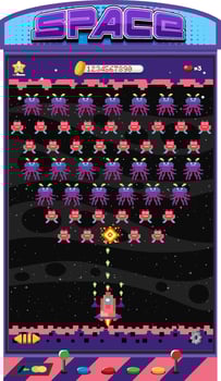 Retro pixel space game interface vector
