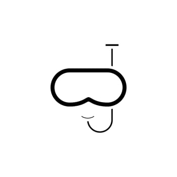 Diving Mask, Snorkel, Swimwear, Snorkelling Solid Icon Vector Illustration Logo Template. Suitable For Many Purposes.