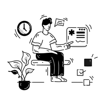 Glyph illustration of doctors discussion online vector