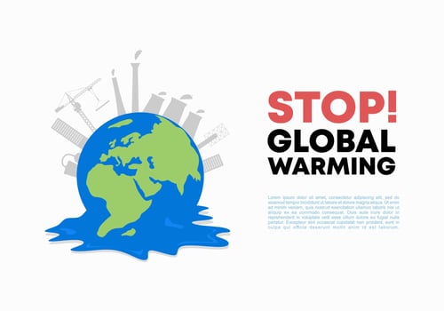 Stop global warming background banner poster for climate change vector