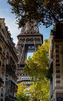 Eiffel Tower in Paris, sunny day, panorama. Landmark photo
