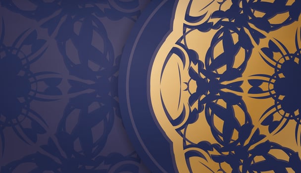 A blue and gold background with a circular pattern vector