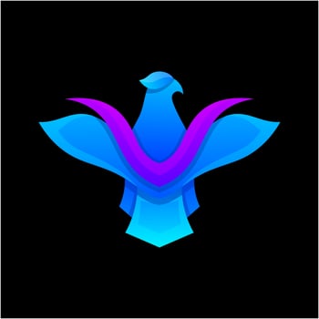 colorful eagle logo design vector