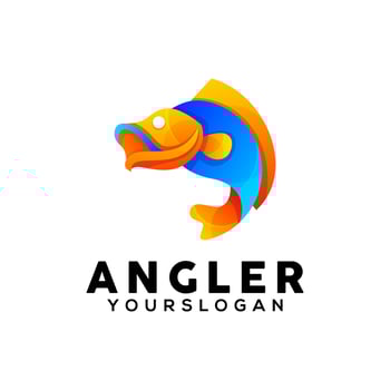 colorful fish logo design template vector