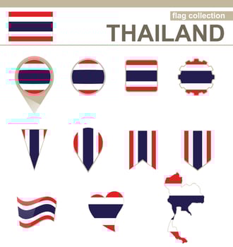 Thailand Flag Collection vector
