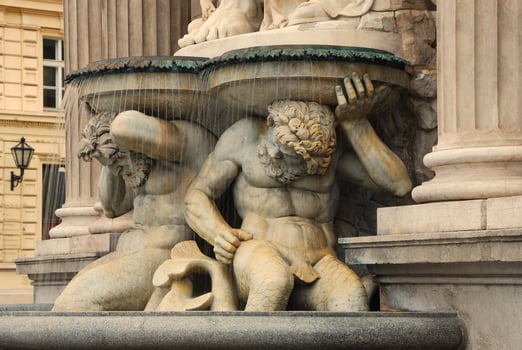 antique fountain in vienna photo