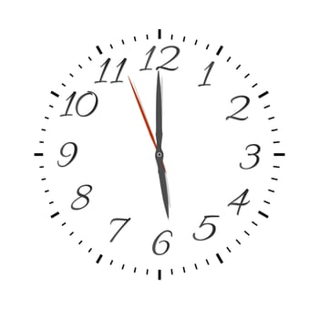 classic black and white round wall clock isolated on white background vector