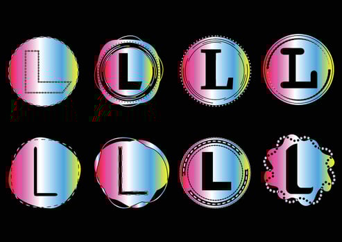 L letter logo and icon design bundle vector