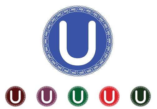 U letter logo and icon design template vector