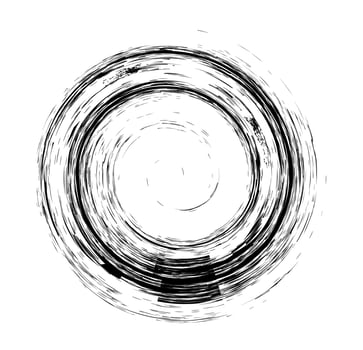circle grunge brush paint ink art and splatter style vector