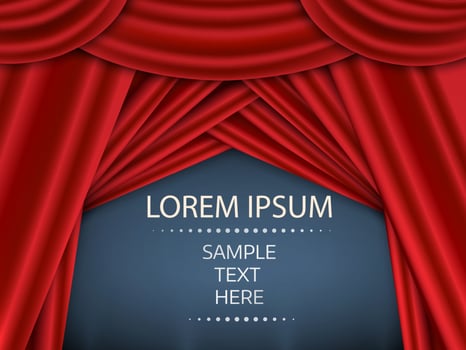 Red curtain, Red curtain on theater or cinema stags vector