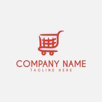 Shopping Basket Chart Trolley Icon Logo Design Template For Commerce Shop Store Market Symbol vector