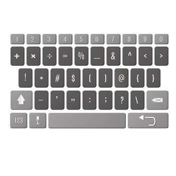 vector modern keyboard of smartphone, numerals buttons