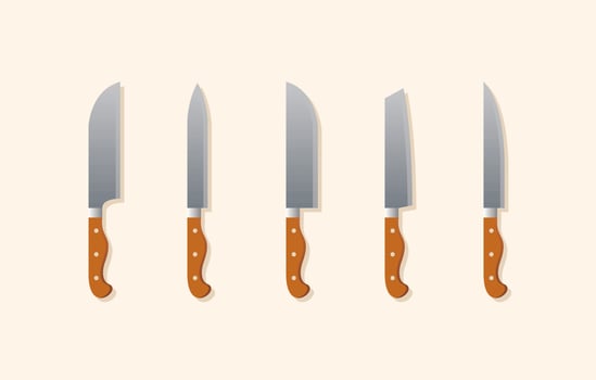 knives collection template vector