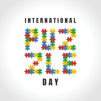 international puzzle day vector illustration