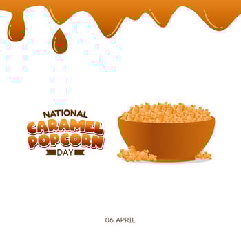 national caramel popcorn day vector illustration