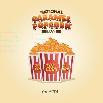 national caramel popcorn day vector illustration