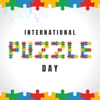 international puzzle day vector illustration